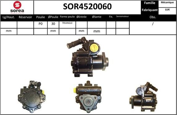 Sera SOR4520060 - Гидравлический насос, рулевое управление, ГУР autosila-amz.com