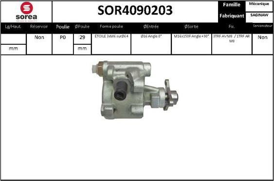 Sera SOR4090203 - Гидравлический насос, рулевое управление, ГУР autosila-amz.com