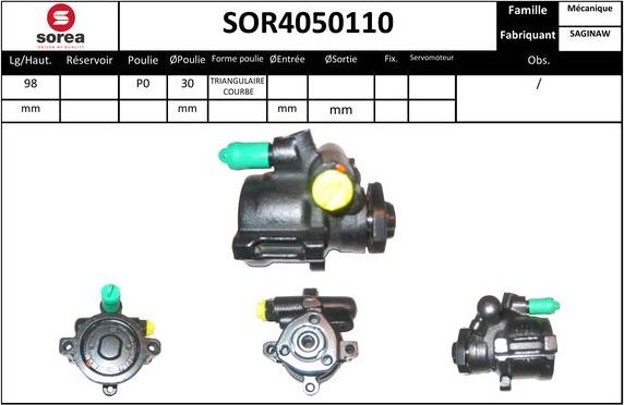 Sera SOR4050110 - Гидравлический насос, рулевое управление, ГУР autosila-amz.com