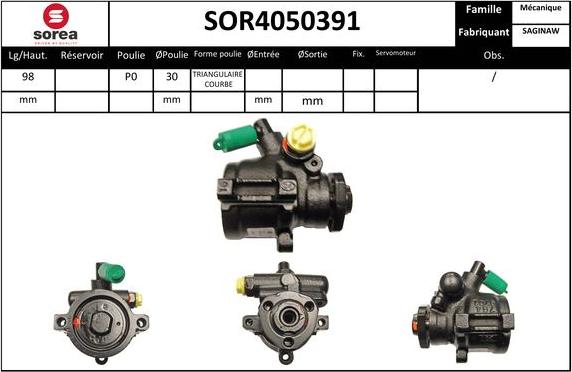 Sera SOR4050391 - Гидравлический насос, рулевое управление, ГУР autosila-amz.com