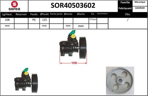 Sera SOR40503602 - Гидравлический насос, рулевое управление, ГУР autosila-amz.com