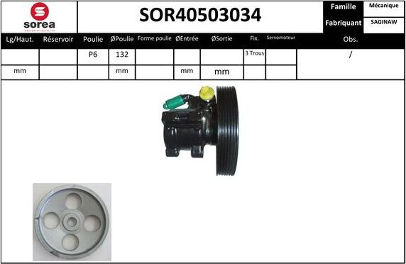 Sera SOR40503034 - Гидравлический насос, рулевое управление, ГУР autosila-amz.com