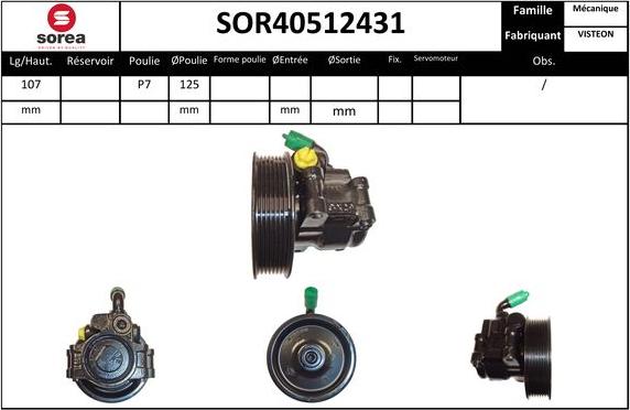Sera SOR40512431 - Гидравлический насос, рулевое управление, ГУР autosila-amz.com
