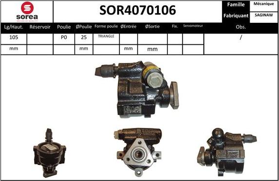 Sera SOR4070106 - Гидравлический насос, рулевое управление, ГУР autosila-amz.com