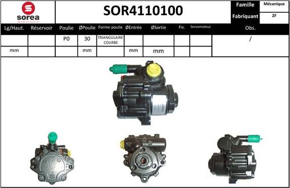 Sera SOR4110100 - Гидравлический насос, рулевое управление, ГУР autosila-amz.com