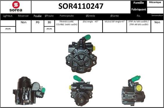 Sera SOR4110247 - Гидравлический насос, рулевое управление, ГУР autosila-amz.com