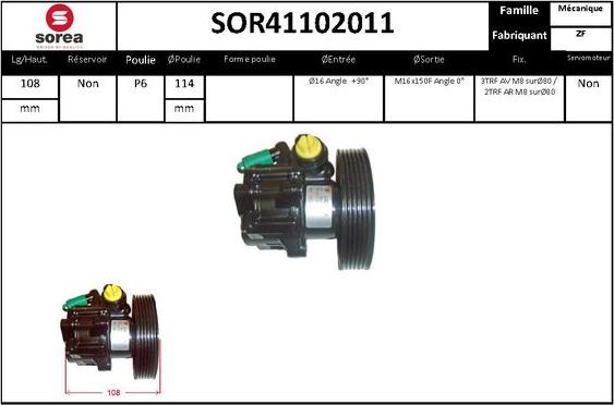 Sera SOR41102011 - Гидравлический насос, рулевое управление, ГУР autosila-amz.com