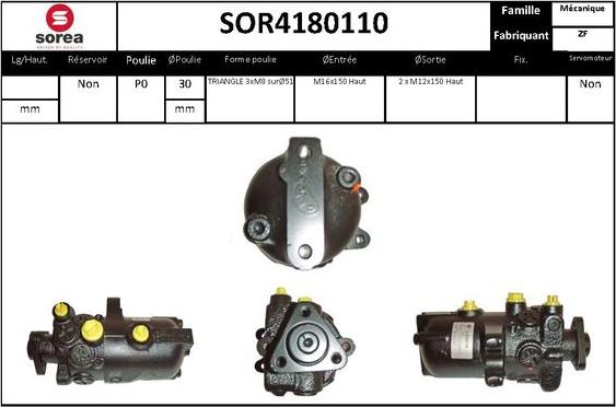 Sera SOR4180110 - Гидравлический насос, рулевое управление, ГУР autosila-amz.com
