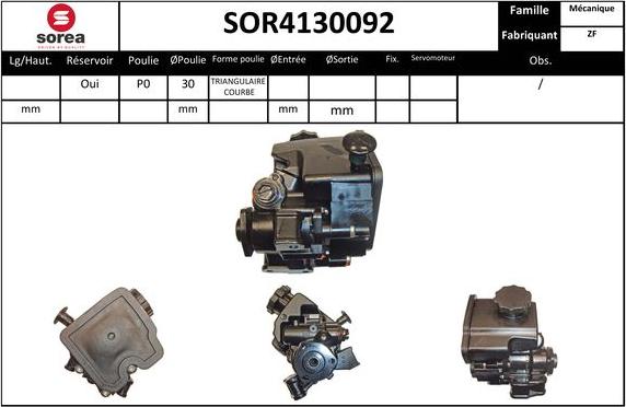 Sera SOR4130092 - Гидравлический насос, рулевое управление, ГУР autosila-amz.com