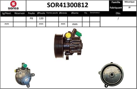 Sera SOR41300812 - Гидравлический насос, рулевое управление, ГУР autosila-amz.com