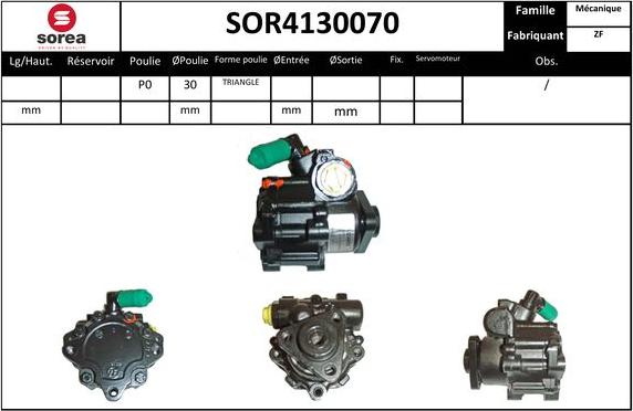 Sera SOR4130070 - Гидравлический насос, рулевое управление, ГУР autosila-amz.com