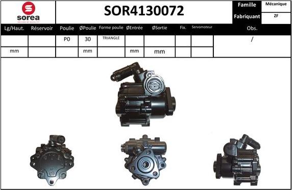 Sera SOR4130072 - Гидравлический насос, рулевое управление, ГУР autosila-amz.com