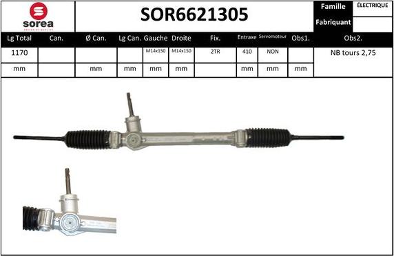 Sera SOR6621305 - Рулевой механизм, рейка autosila-amz.com