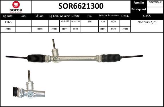 Sera SOR6621300 - Рулевой механизм, рейка autosila-amz.com