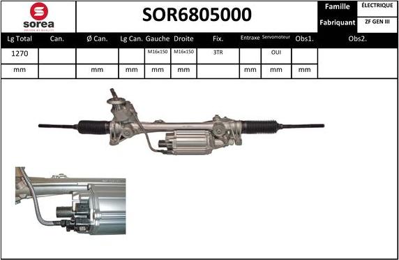 Sera SOR6805000 - Рулевой механизм, рейка autosila-amz.com