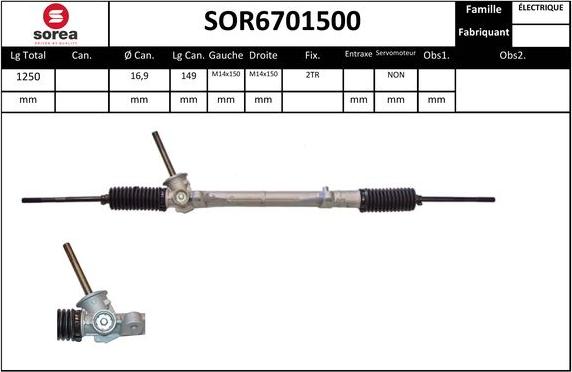 Sera SOR6701500 - Рулевой механизм, рейка autosila-amz.com