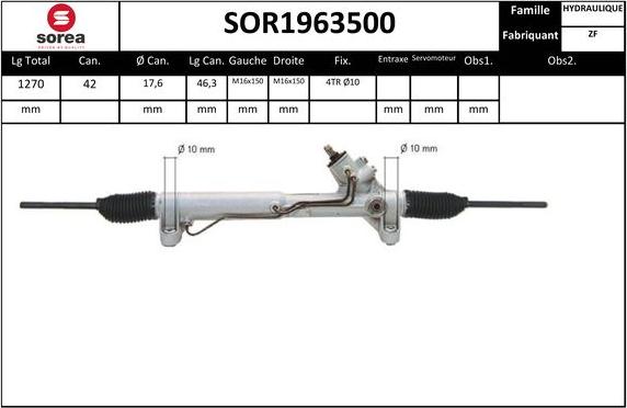 Sera SOR1963500 - Рулевой механизм, рейка autosila-amz.com