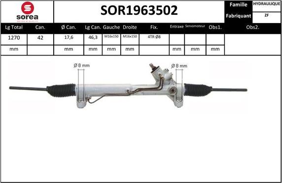 Sera SOR1963502 - Рулевой механизм, рейка autosila-amz.com