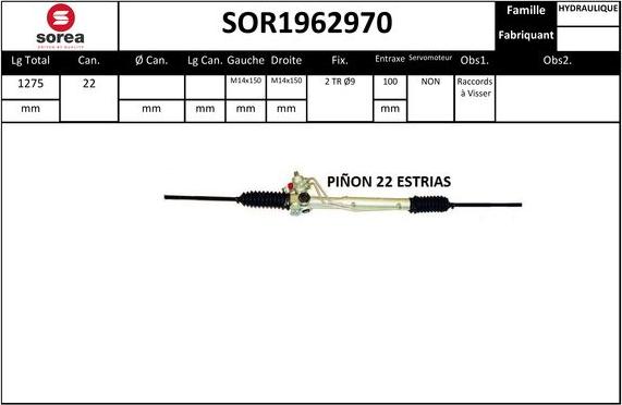 Sera SOR1962970 - Рулевой механизм, рейка autosila-amz.com