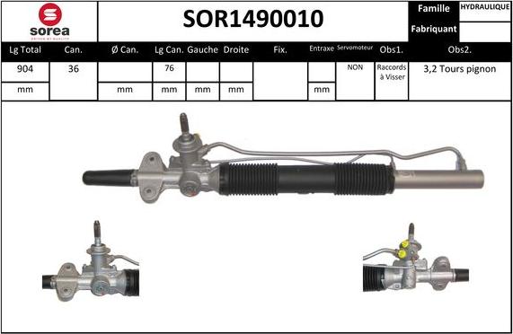 Sera SOR1490010 - Рулевой механизм, рейка autosila-amz.com