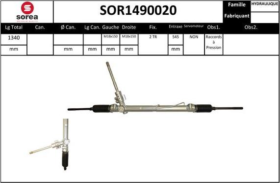 Sera SOR1490020 - Рулевой механизм, рейка autosila-amz.com