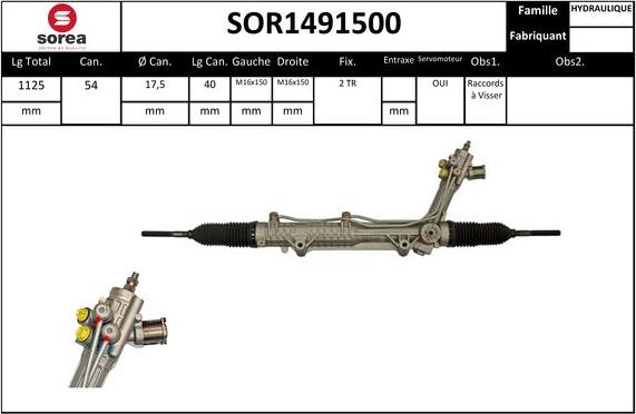 Sera SOR1491500 - Рулевой механизм, рейка autosila-amz.com