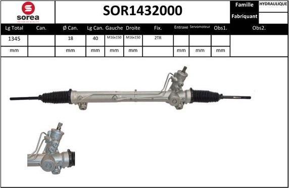 Sera SOR1432000 - Рулевой механизм, рейка autosila-amz.com