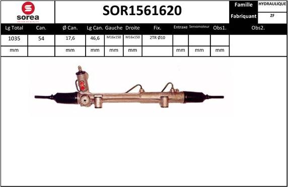 Sera SOR1561620 - Рулевой механизм, рейка autosila-amz.com