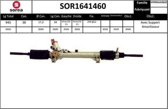 Sera SOR1641460 - Рулевой механизм, рейка autosila-amz.com