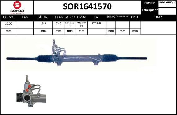 Sera SOR1641570 - Рулевой механизм, рейка autosila-amz.com