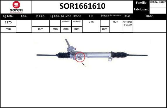 Sera SOR1661610 - Рулевой механизм, рейка autosila-amz.com