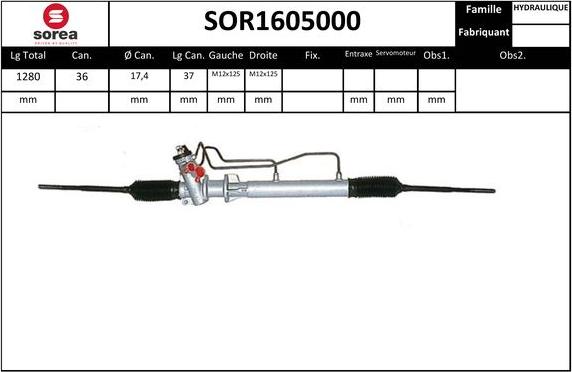 Sera SOR1605000 - Рулевой механизм, рейка autosila-amz.com