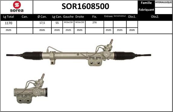 Sera SOR1608500 - Рулевой механизм, рейка autosila-amz.com