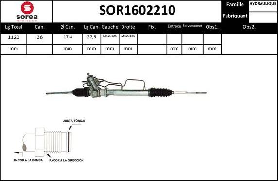 Sera SOR1602210 - Рулевой механизм, рейка autosila-amz.com