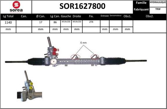 Sera SOR1627800 - Рулевой механизм, рейка autosila-amz.com