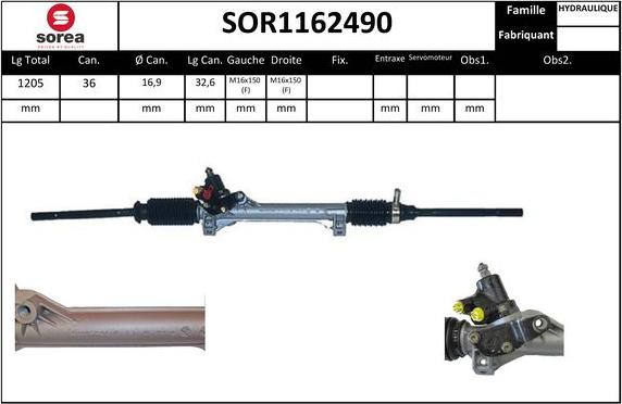 Sera SOR1162490 - Рулевой механизм, рейка autosila-amz.com