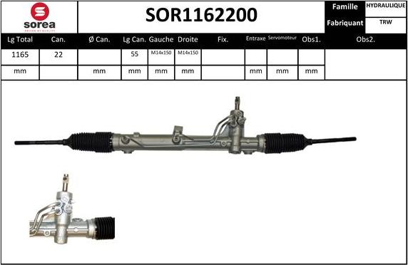 Sera SOR1162200 - Рулевой механизм, рейка autosila-amz.com