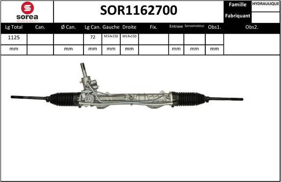 Sera SOR1162700 - Рулевой механизм, рейка autosila-amz.com