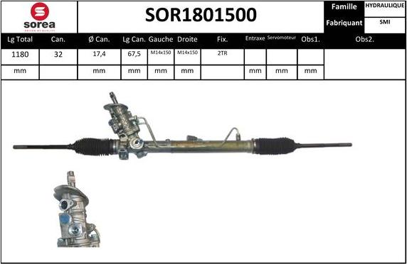 Sera SOR1801500 - Рулевой механизм, рейка autosila-amz.com