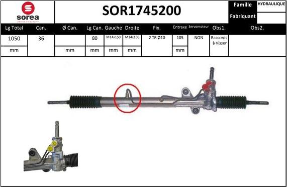 Sera SOR1745200 - Рулевой механизм, рейка autosila-amz.com