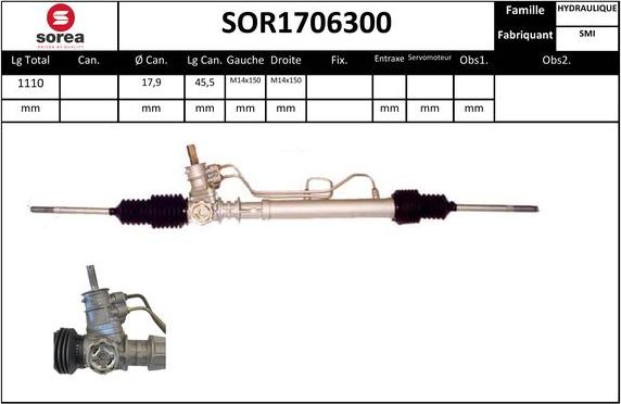 Sera SOR1706300 - Рулевой механизм, рейка autosila-amz.com