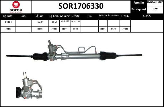 Sera SOR1706330 - Рулевой механизм, рейка autosila-amz.com