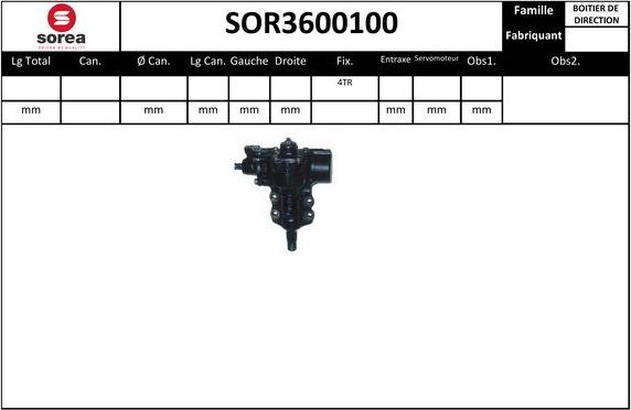 Sera SOR3600100 - Рулевой механизм, рейка autosila-amz.com