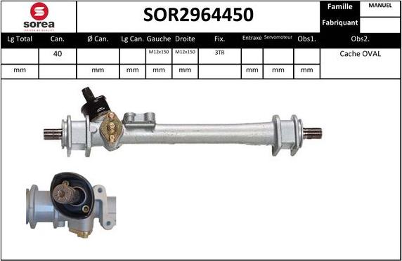 Sera SOR2964450 - Рулевой механизм, рейка autosila-amz.com