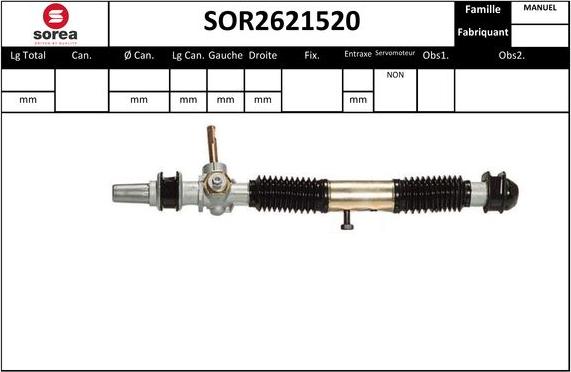 Sera SOR2621520 - Рулевой механизм, рейка autosila-amz.com