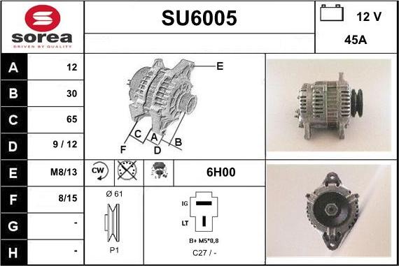 Sera SU6005 - Генератор autosila-amz.com