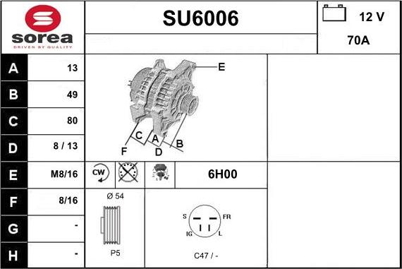 Sera SU6006 - Генератор autosila-amz.com