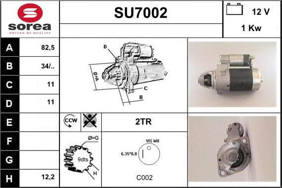 Sera SU7002 - Стартер autosila-amz.com