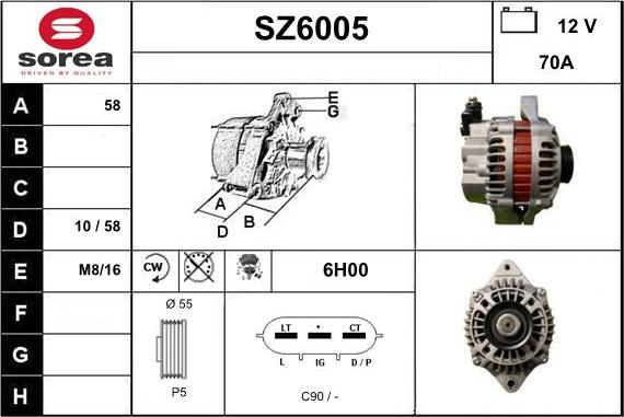 Sera SZ6005 - Генератор autosila-amz.com