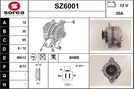 Sera SZ6001 - Генератор autosila-amz.com